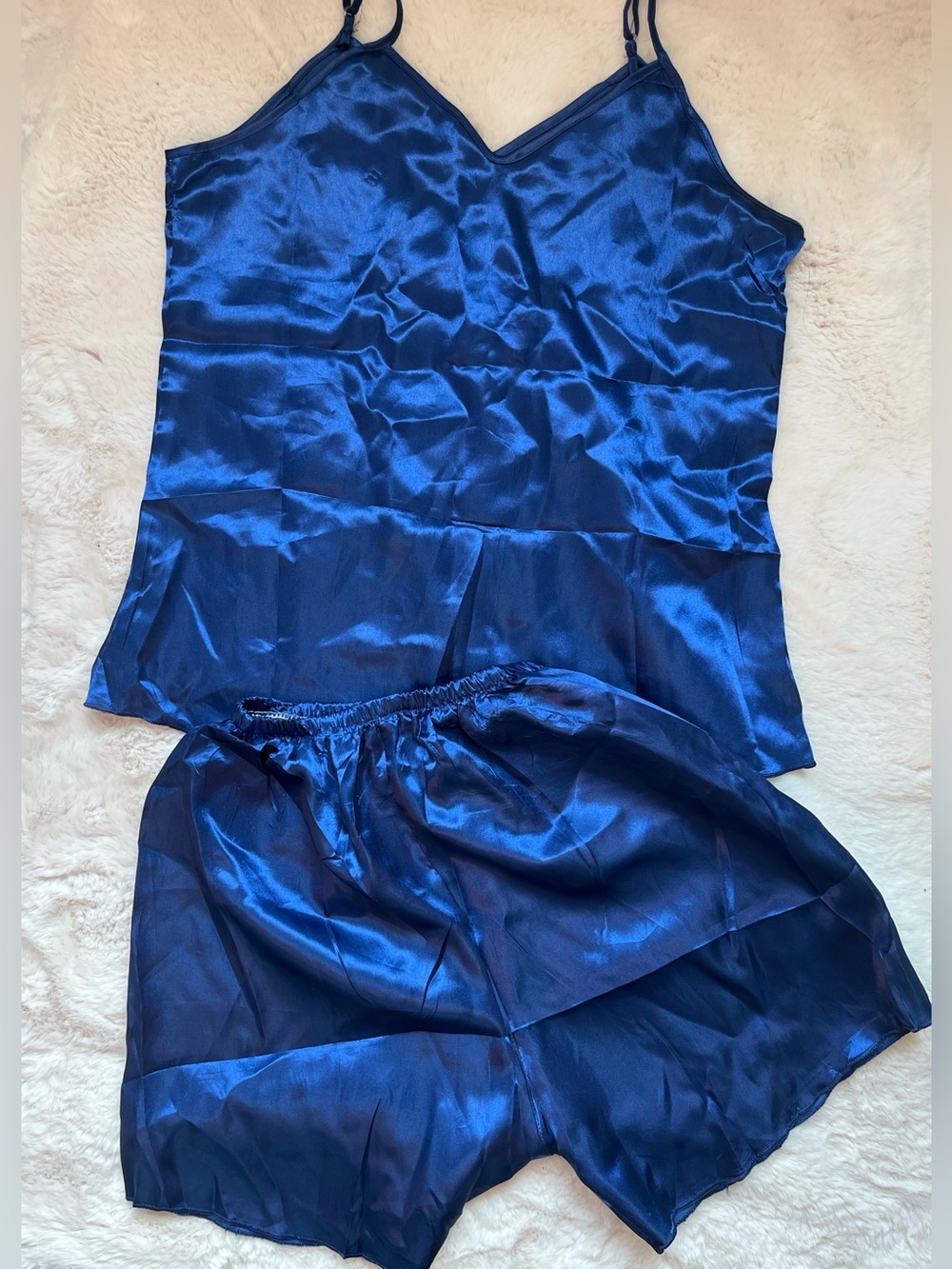 Satin Cami and Shorts Set in Shiny Royal Blue Brand New w/o Tag